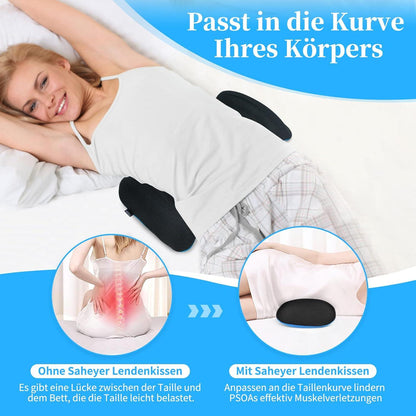 Orthopädisches Lendenkissen Memory Foam für Rücken Bett Stuhl Büro Blau