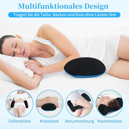 SAHEYER Memory Foam Lendenkissen für Rücken Bett Stuhl Auto Blau