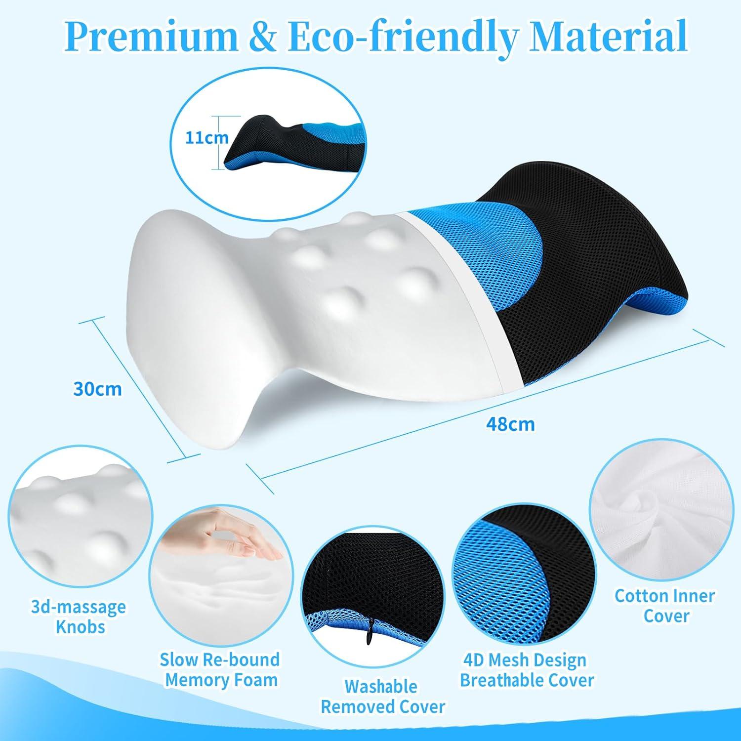 Orthopädisches Lendenkissen Memory Foam für Bett & Bürostuhl, Blau