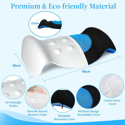 Orthopädisches Lendenkissen Memory Foam für Bett & Bürostuhl, Blau