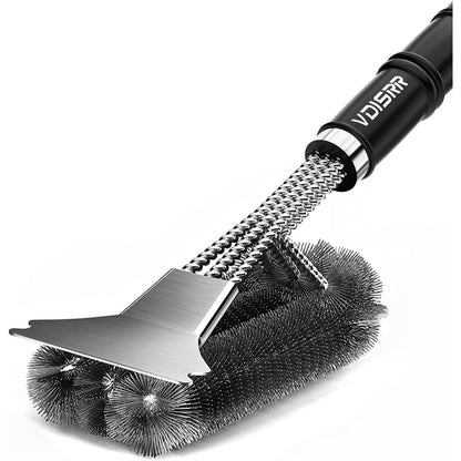 Grillbürste mit Schaber Edelstahl Langer Griff Grill Zubehör