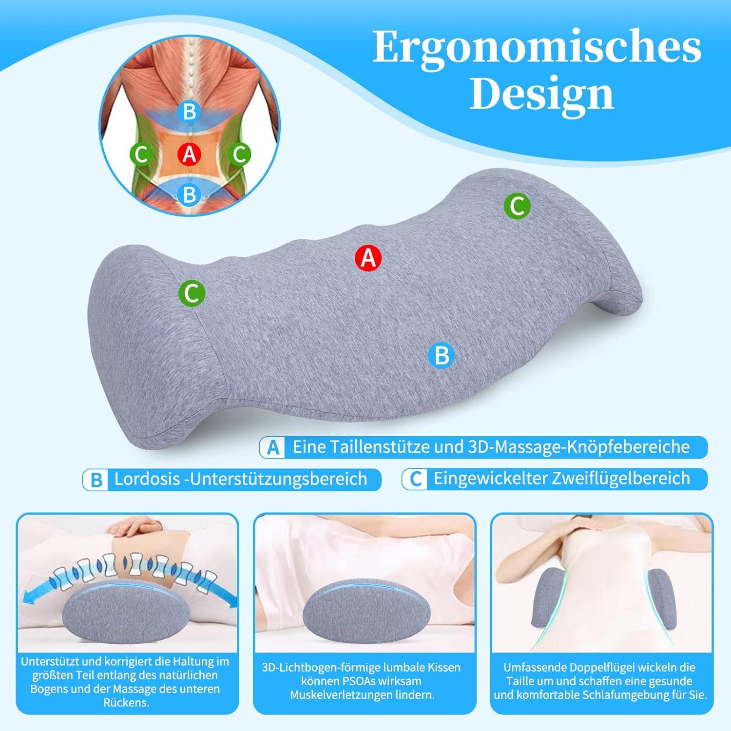 Orthopädisches Memory Foam Lendenkissen für Bett Sofa Stuhl Auto