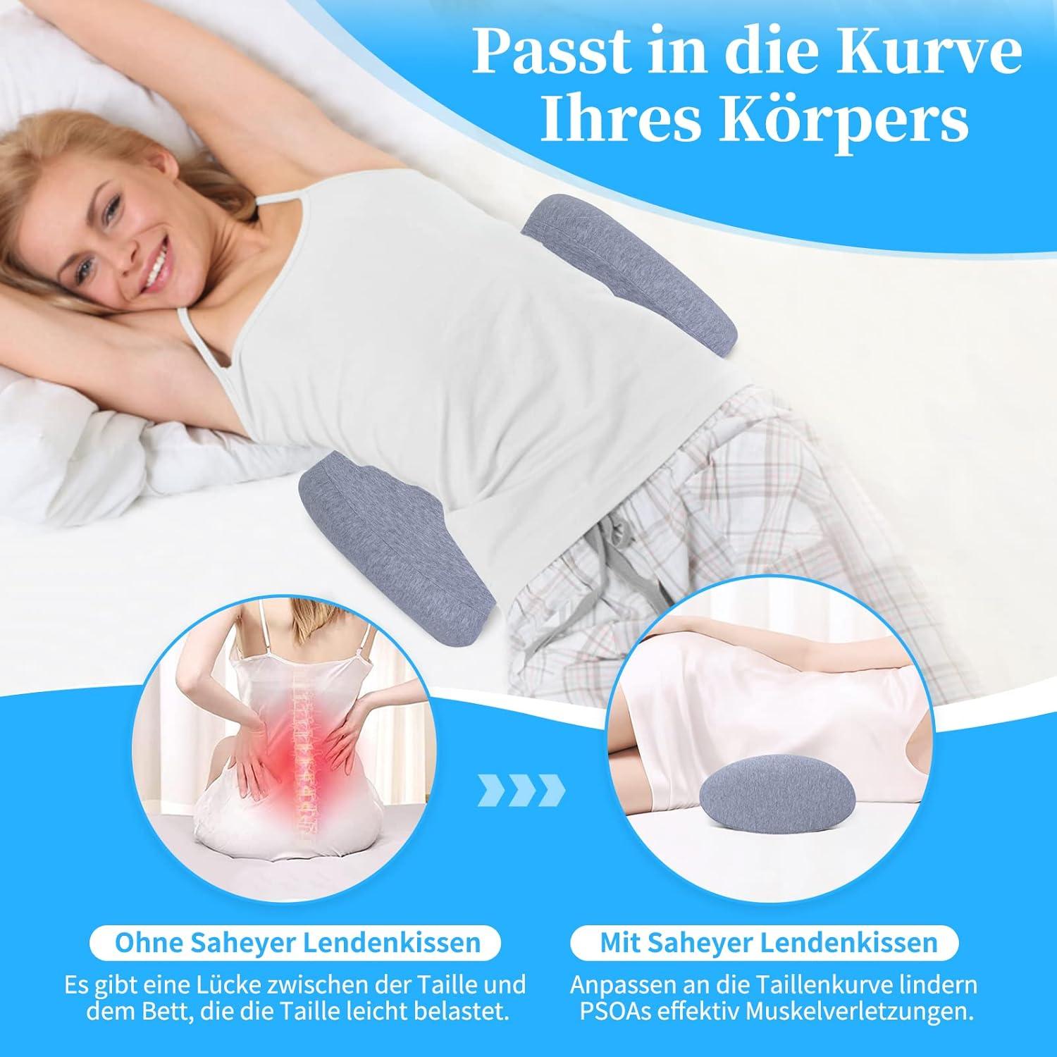 Orthopädisches Lendenkissen Memory Foam, Ergonomische Lendenstütze Grau