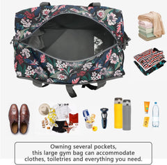 Sporttasche Damen 40L mit Schuhfach & Nassfach, Weekender Orchidee