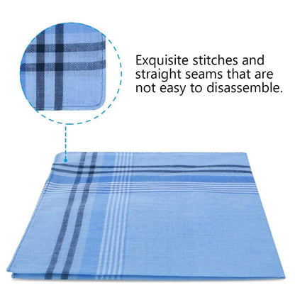 URAQT Stofftaschentücher Herren 12er Pack 100% Baumwolle Traditionelles Design 36x36cm