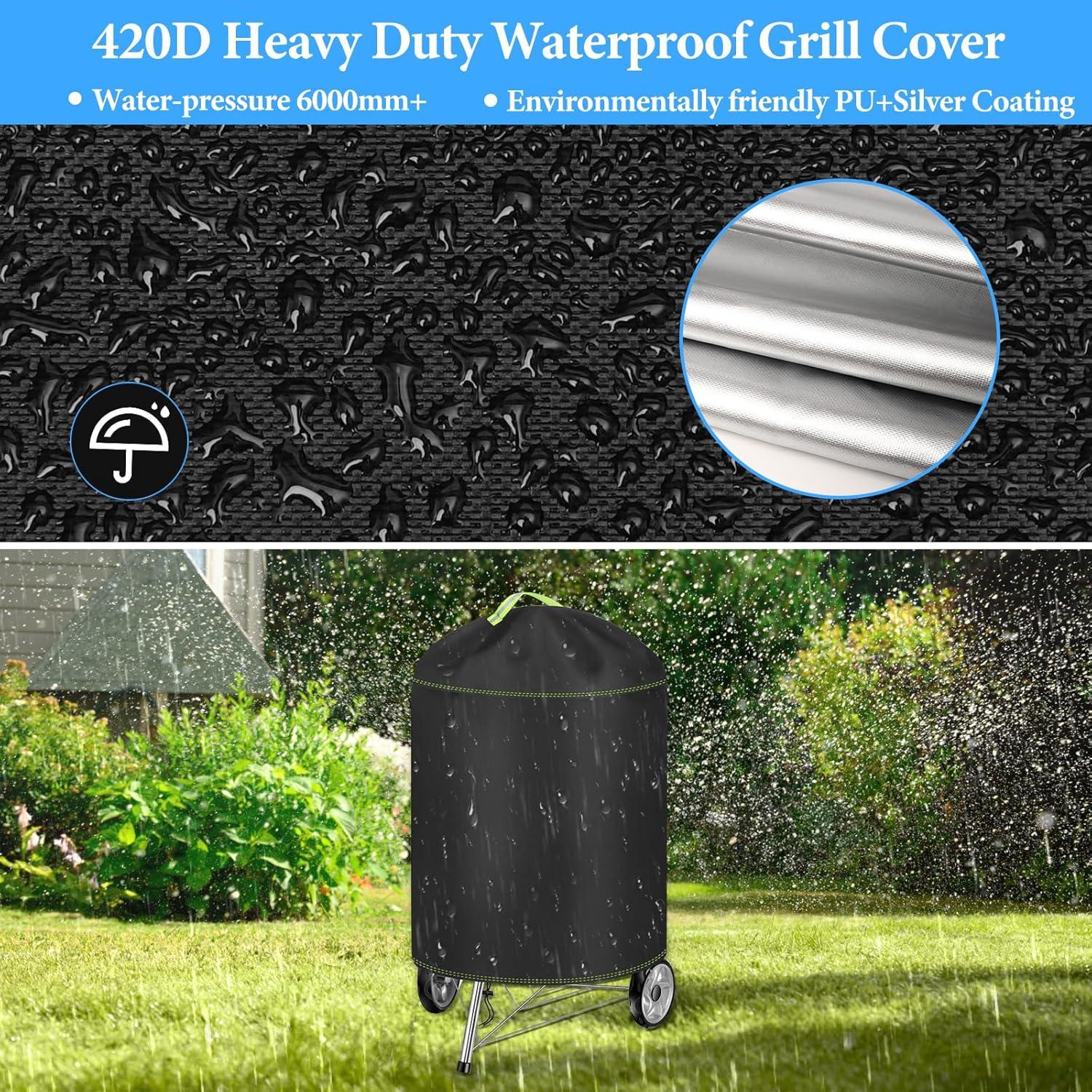 Kugelgrill Abdeckung 420D Oxford Ø77x90 cm wasserdicht UV-Schutz