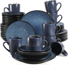 40-teiliges Steinzeug Geschirrset im Vintage Look - BUBBLE