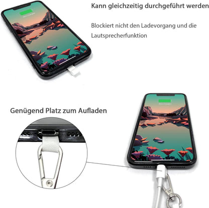 Handykette zum Umhängen - Universal Handyband Schwarz₀₀Grabegrün