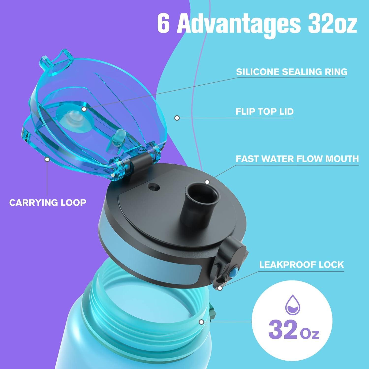Sahara Sailor Trinkflasche BPA-frei Tritan 1L Auslaufsicher Sport Wasserflasche Galaxie-Zauber 32oz