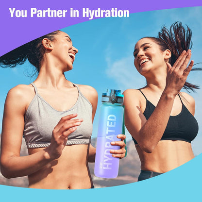 Sport Trinkflasche BPA-frei Tritan 1L Auslaufsicher Yoga Fitness