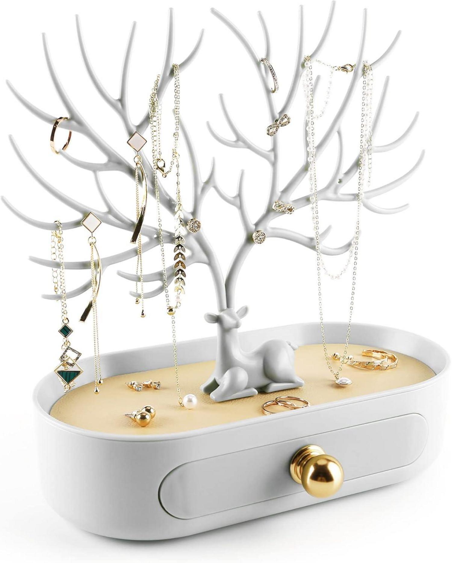 Schmuckdisplay Rack Geweih Baum mit Aufbewahrungsschublade