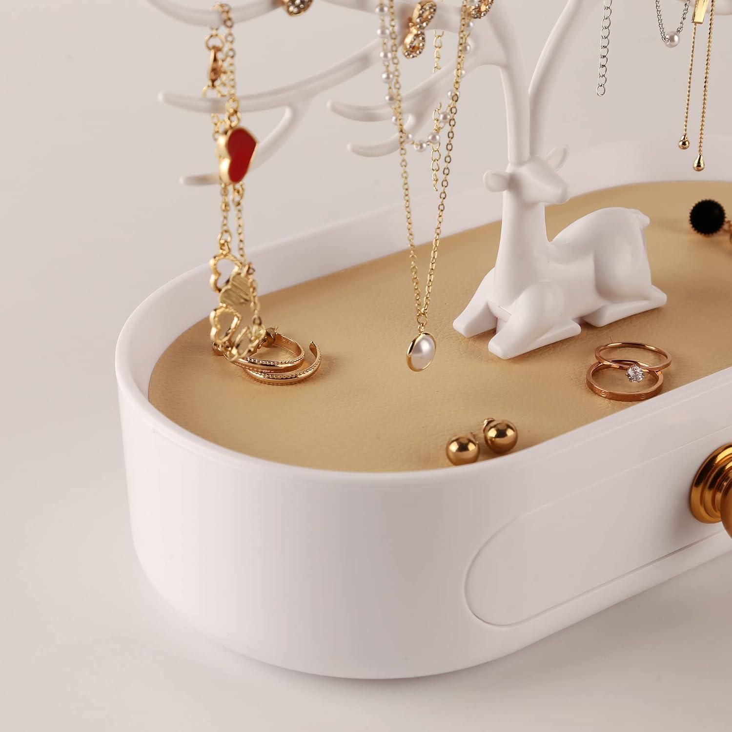 MORE&LESS Geweih Schmuck Display-Rack mit Aufbewahrungsschublade