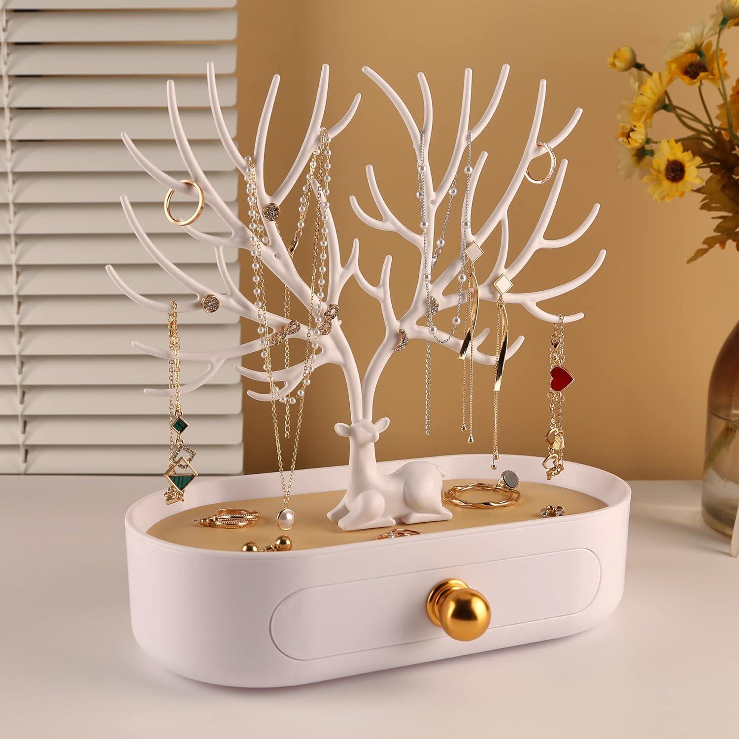 Aluminiumlegierung Geweih Schmuck Baum Rack mit Schublade
