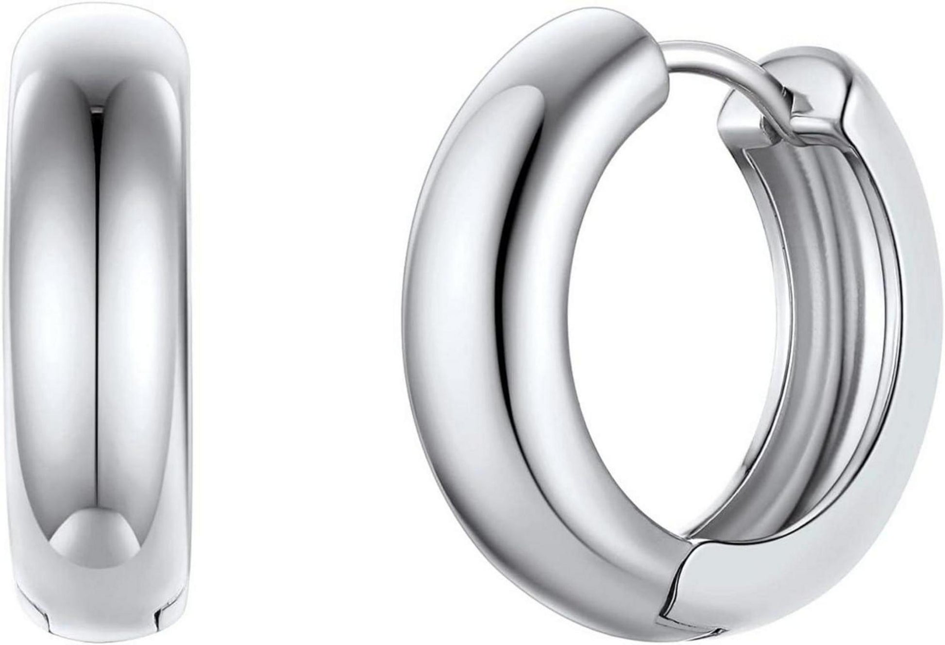 Damen Huggie Ohrringe 18k vergoldet kleine Creolen Stern Herz Quadrat