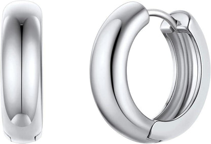 Damen Huggie Ohrringe 18k vergoldet kleine Creolen Stern Herz Quadrat