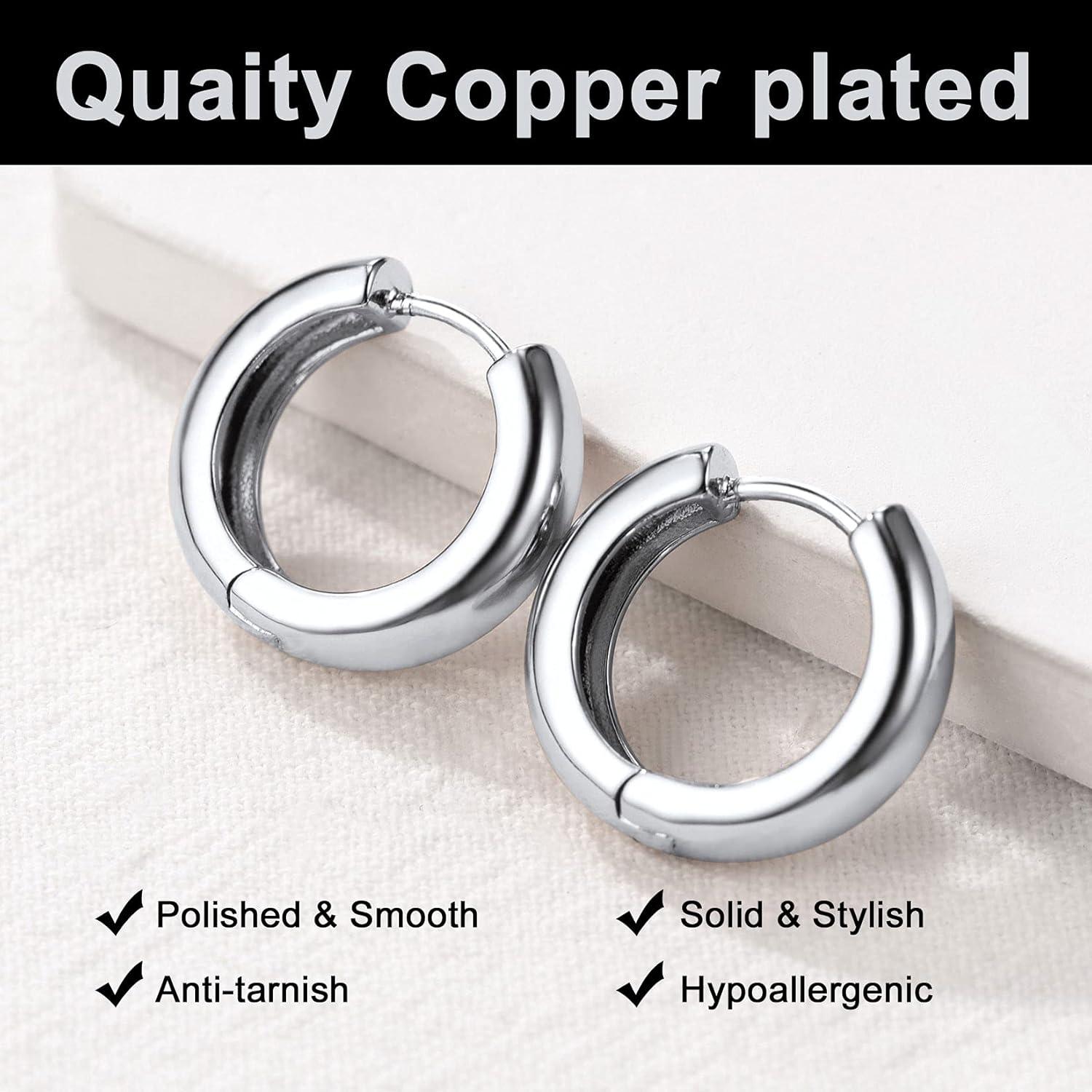 Damen Huggie Ohrringe 18k Vergoldet Klassische Creolen 925 Silber