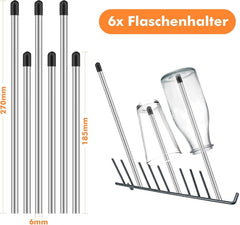6er Set Edelstahl Flaschenhalter für Spülmaschine
