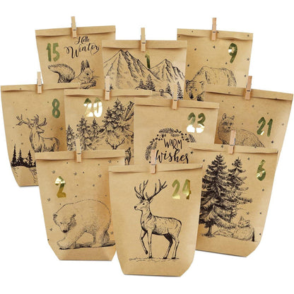 Adventskalender Tüten zum Befüllen, Weihnachtskalender