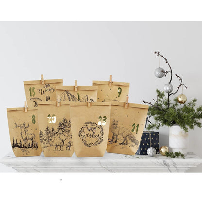 Adventskalender Tüten zum Befüllen, Weihnachtskalender