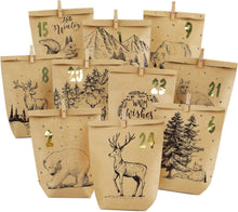 Adventskalender Tüten zum Befüllen Weihnachtskalender Papiertüten DIY