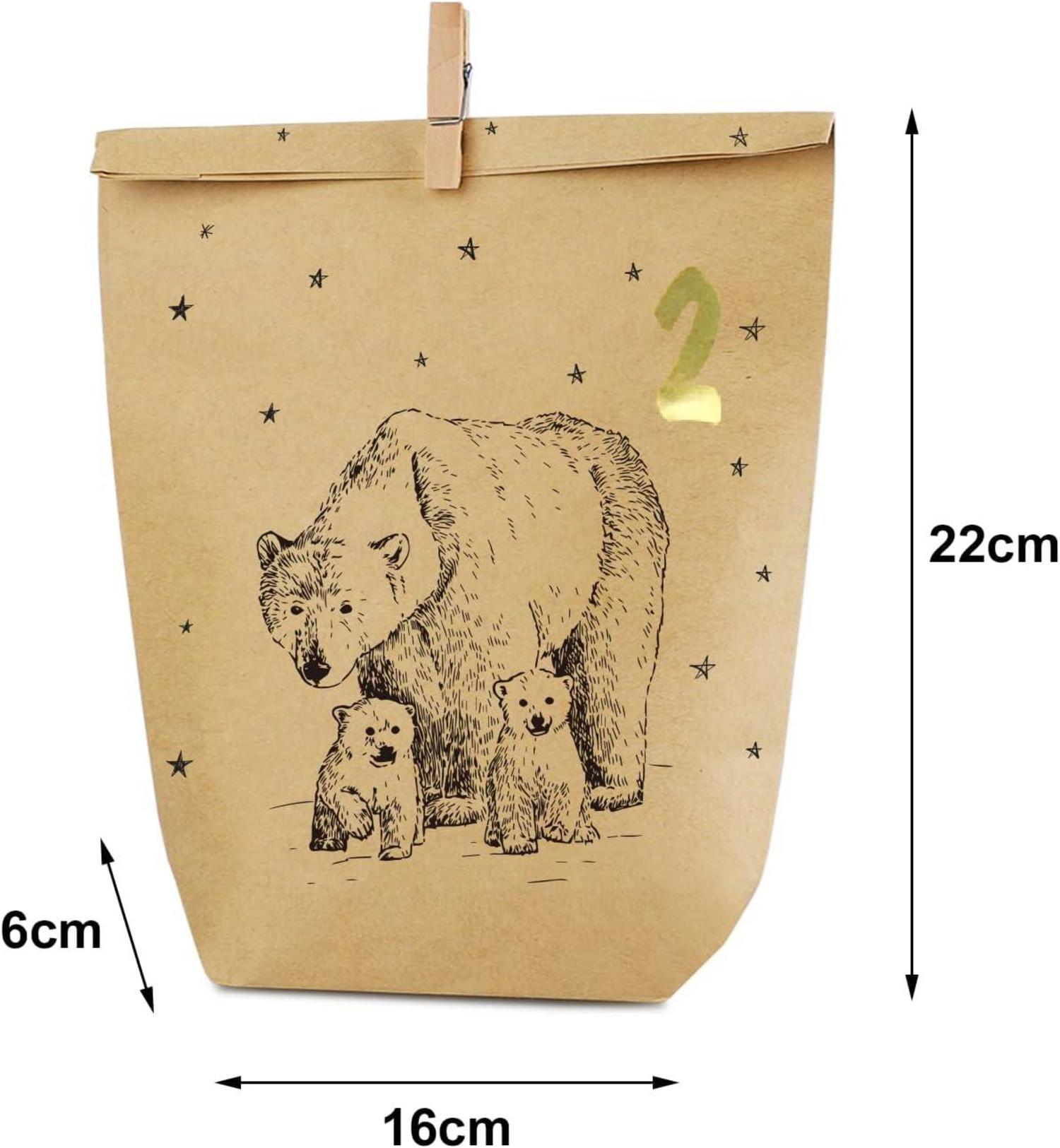 Adventskalender Tüten zum Befüllen Weihnachtskalender Papiertüten DIY
