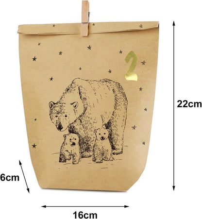 Adventskalender Tüten zum Befüllen Weihnachtskalender Papiertüten DIY