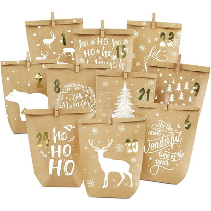 Adventskalender Tüten zum Befüllen Weihnachten Winter