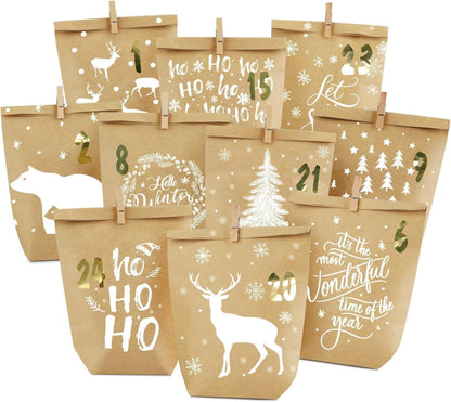 Adventskalender Tüten zum Befüllen Weihnachtskalender DIY
