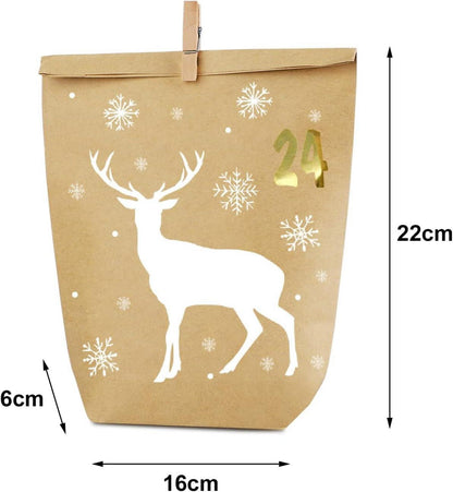Adventskalender Tüten zum Befüllen Weihnachtskalender DIY