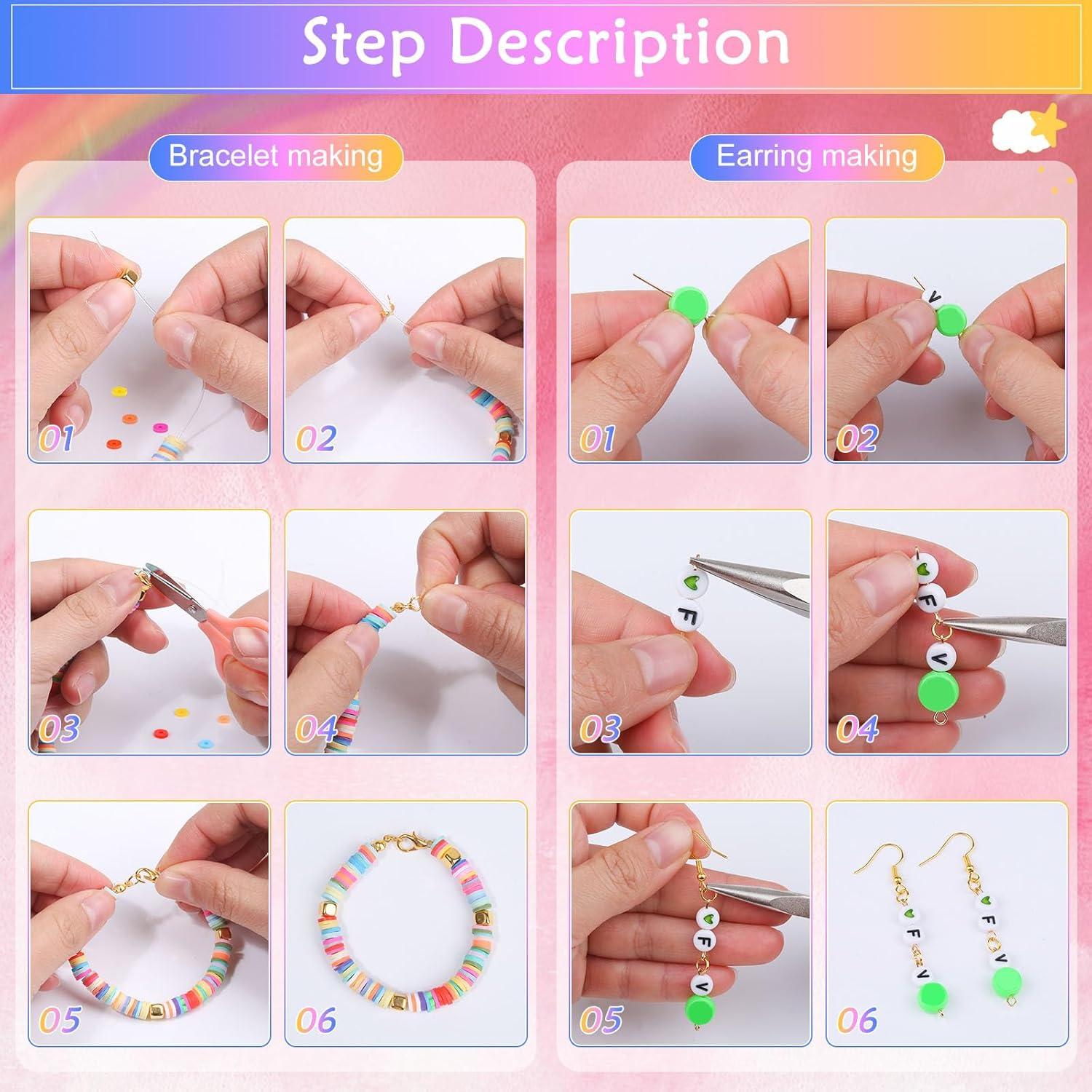 Polymer Clay Perlen Set Flach 80 Stück Buchstabenperlen DIY Schmuck