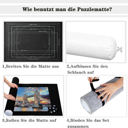 Puzzlematte Filz 80x120 cm Schwarz für 2000 Teile