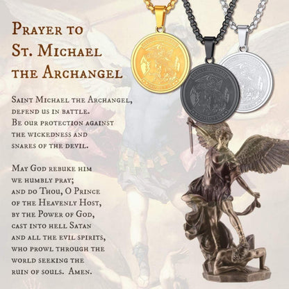 Schutzpatron Erzengel Michael Anhänger Halskette Edelstahl St Michael