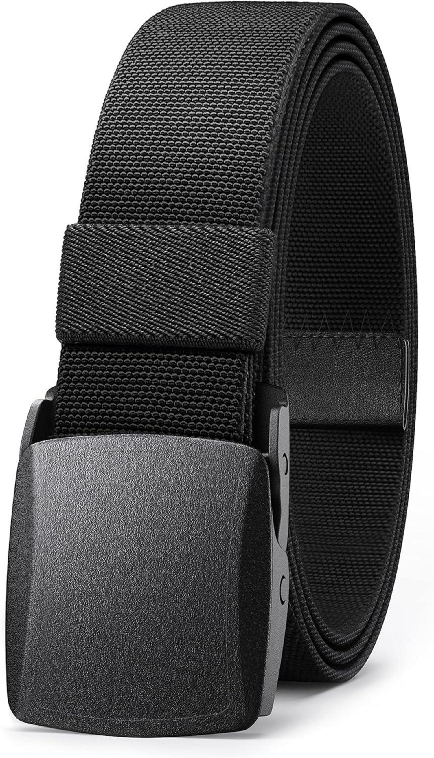 Elastischer Stretchgürtel Kunststoffschnalle Schwarz 115cm Taille