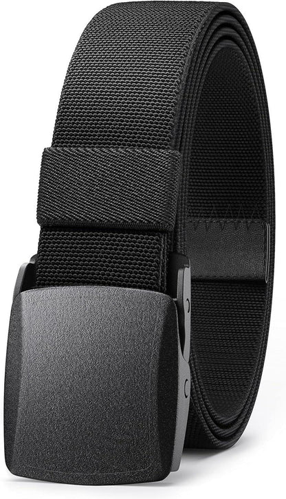 Elastischer Stretchgürtel Kunststoffschnalle Schwarz 115cm Taille
