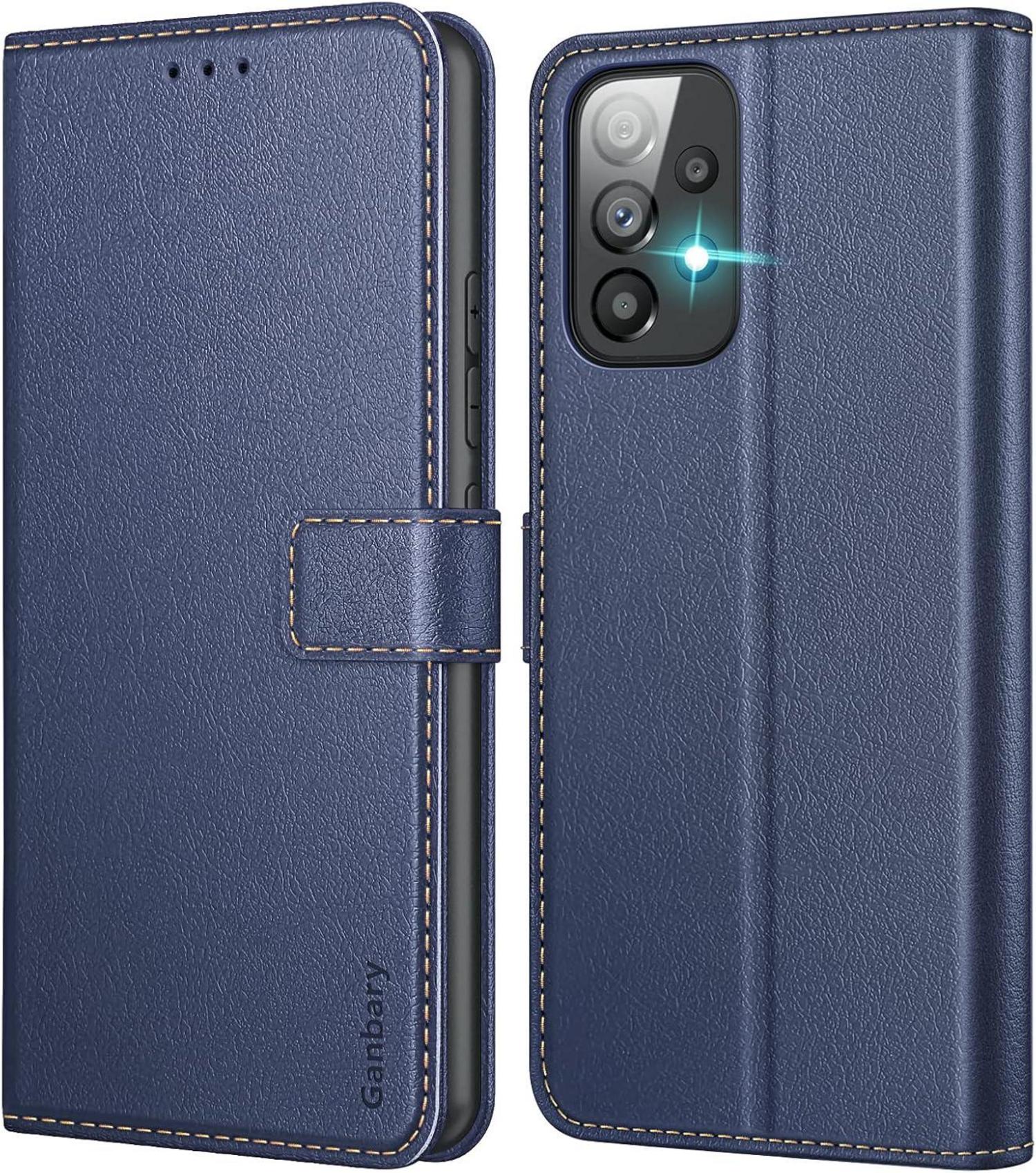 Handyhülle Samsung Galaxy A53 5G Leder Tasche Blau Magnet
