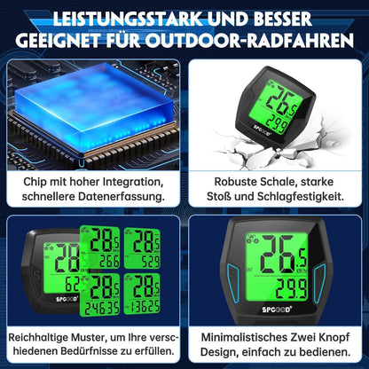 Fahrradcomputer Kabellos 21 Funktionen IP54 Wasserdicht mit