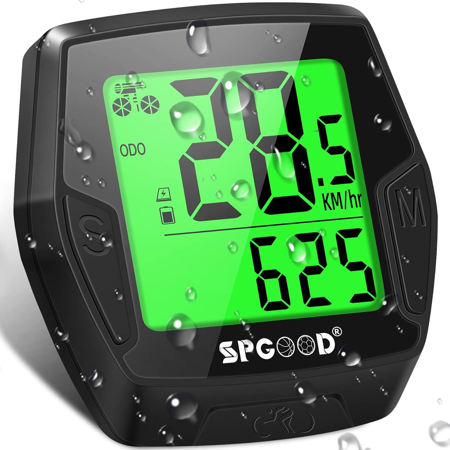 Fahrradcomputer Kabellos 21 Funktionen Wasserdicht HD-Tacho DisplayAuto Start/Stopp Auto SpeicherSPGOOD