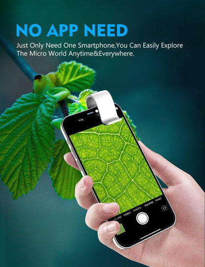 Apexel 200X Mini-Mikroskop für Smartphone-Kamera, Taschenformat, LED-Licht, CPL-Filter