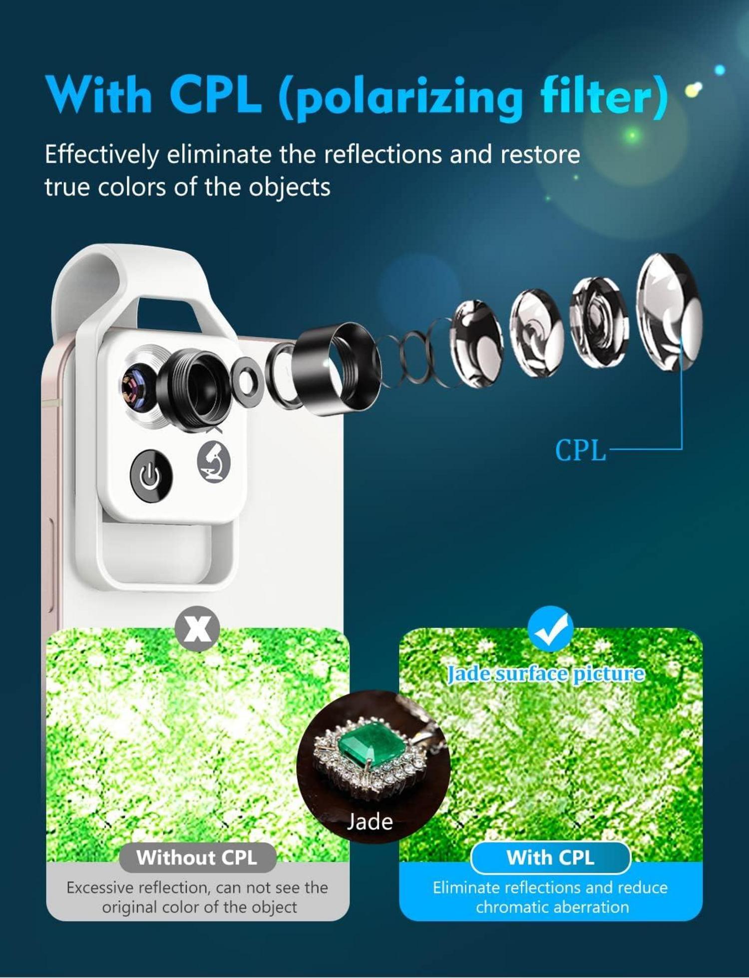 Mini-Mikroskop 200X LED Taschenformat für Smartphone