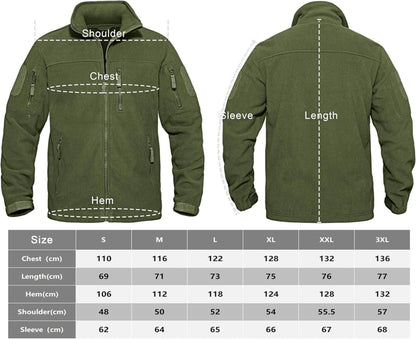 Herren Outdoor Fleecejacke Taktische Armee Jacke 7 Taschen Warm