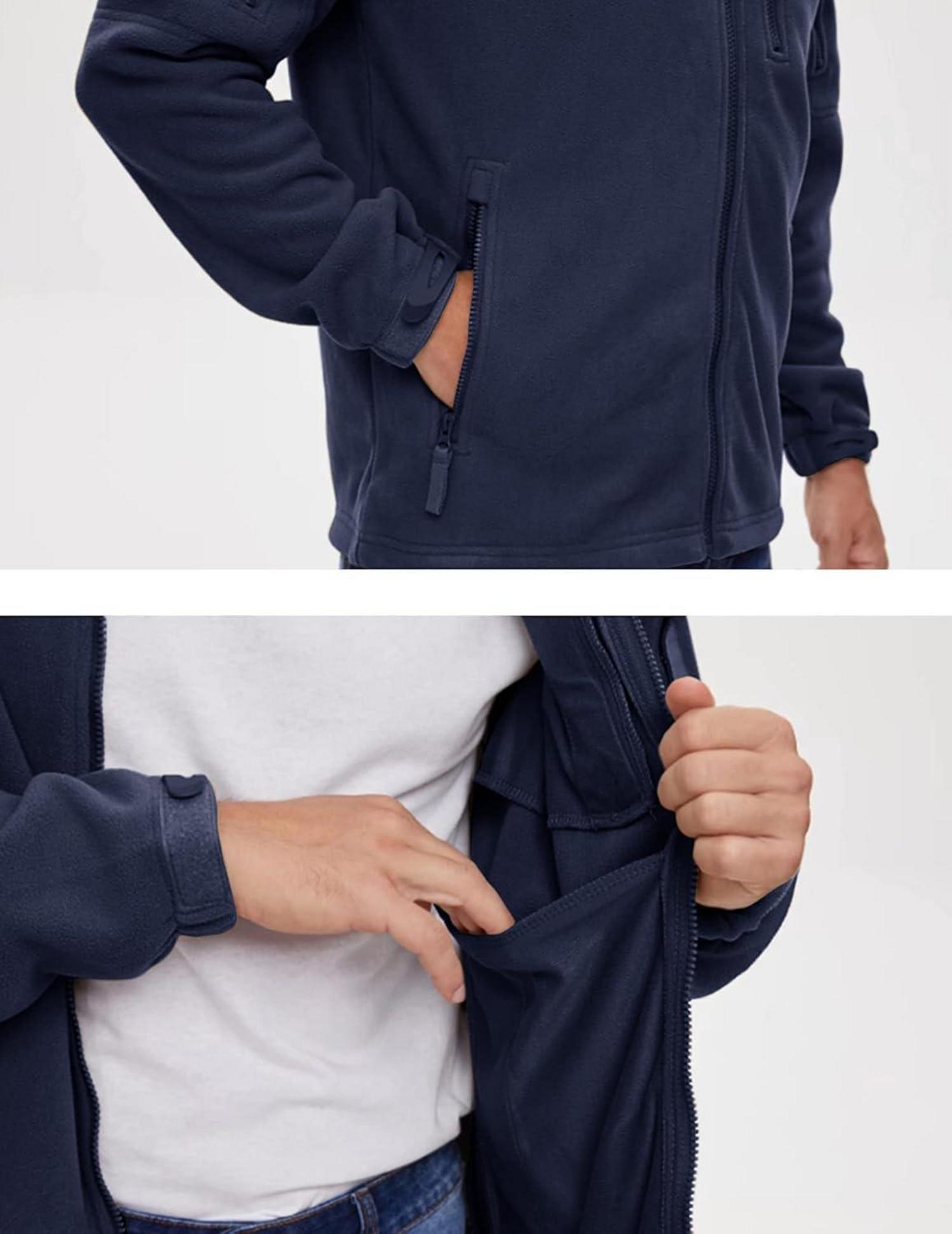 Fleecejacke Herren Winddicht Outdoor Taktisch Armeejacke Dunkelblau XL