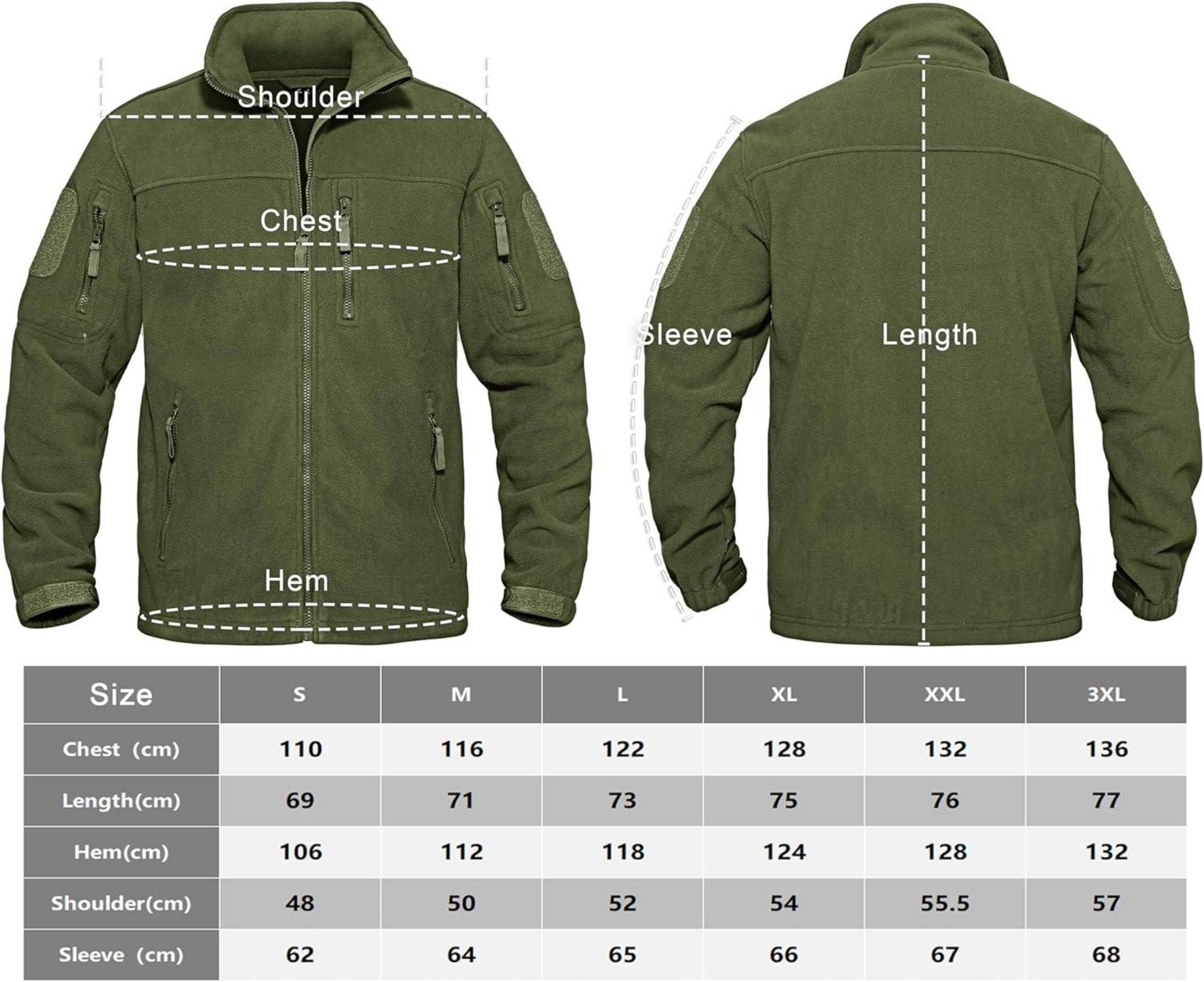 Herren Outdoor Fleecejacke mit 7 Taschen Stehkragen Winddicht