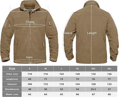 Herren Outdoor Fleecejacke Winddicht Taktische Armee Jacke 7 Taschen