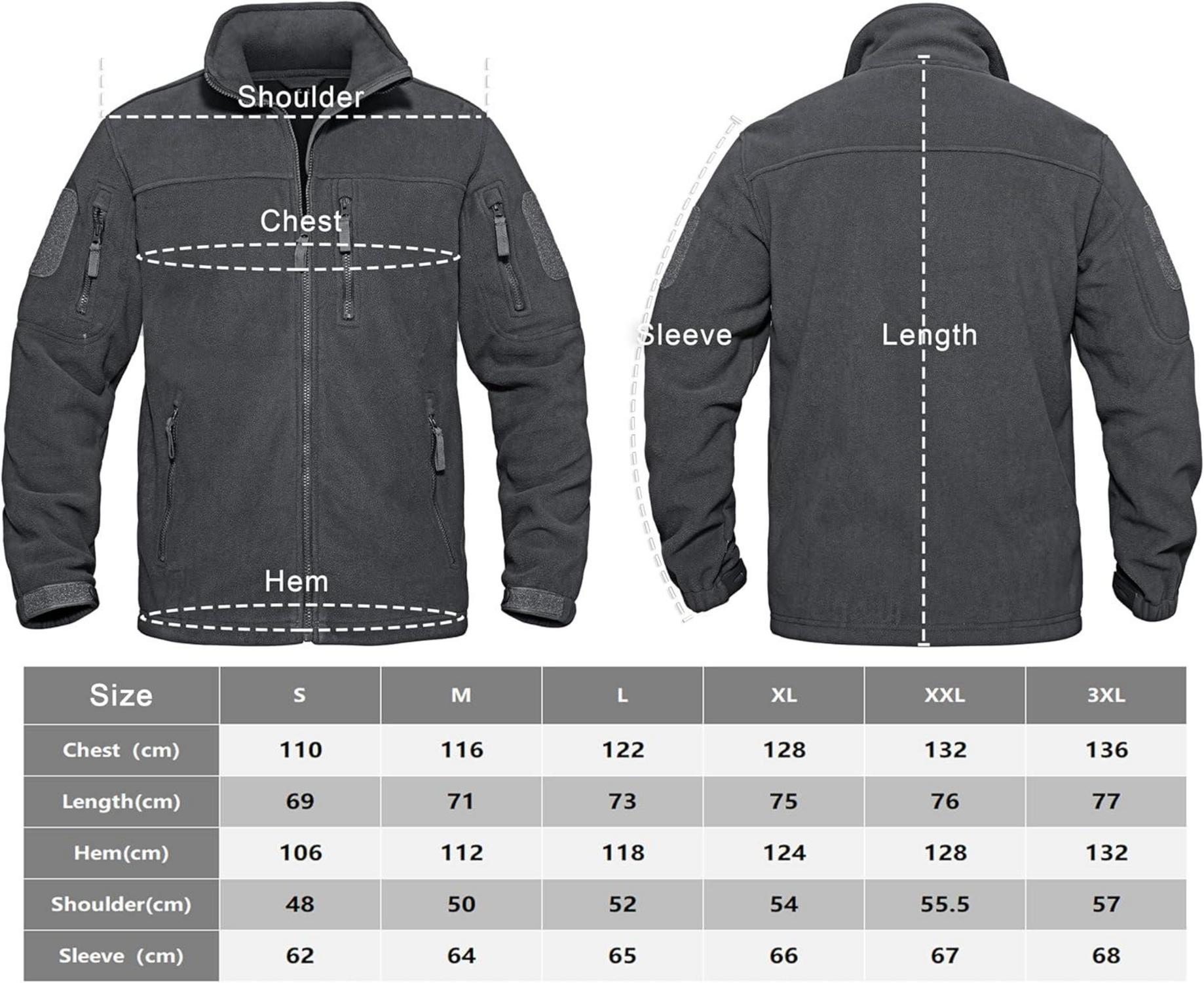 Outdoor Fleecejacke Herren Winddichte Taktische Jacke mit 7 Taschen