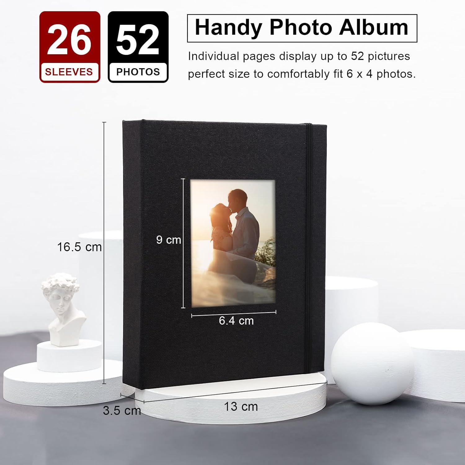 Fotoalbum Vienrose Klein 10x15 Fotos 2 Pack Leinen Cover, Einsteckalbum 26 Seiten 52 Fotos, Kunstwerke Postkarten