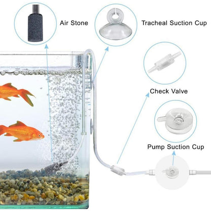 Leise 1W Aquarium Luftpumpe Sauerstoff <35dB mit Zubehör