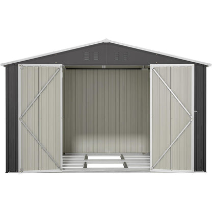 Gerätehaus Metall 300x250 cm mit Fundamentrahmen & Türverschluss