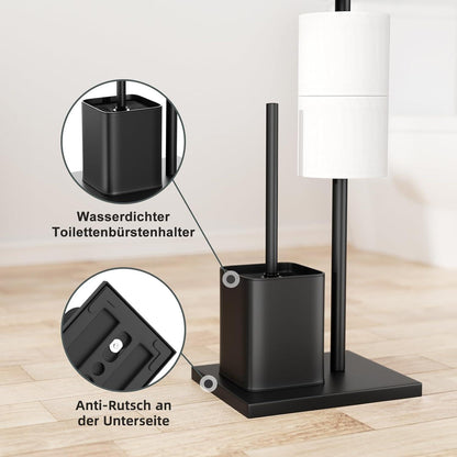 Edelstahl Klopapierhalter mit Klobürste und WC Bürste
