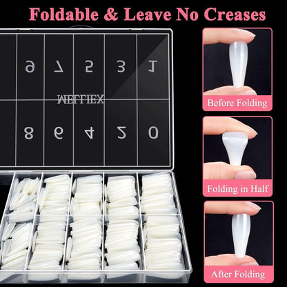 500 Falsche Ballerina Nägel – Natürliche Acryl Nail Tips