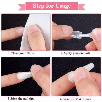 500 Falsche Ballerina Nägel – Natürliche Acryl Nail Tips